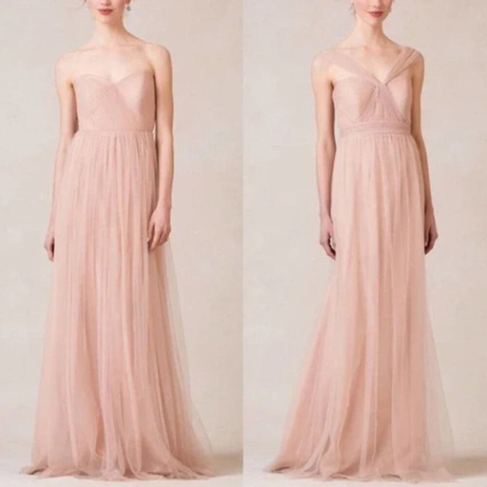 Jenny Yoo Collection Annabelle Strapless Chiffon Light Pink Dress
